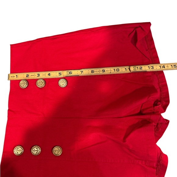 A’gaci Red shorts with Gold Button Detail - Picture 2 of 5
